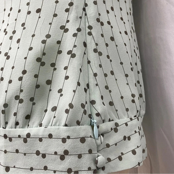 Ted Baker London Halter Top Size 1 Mint Green & Brown Dots - Picture 10 of 12